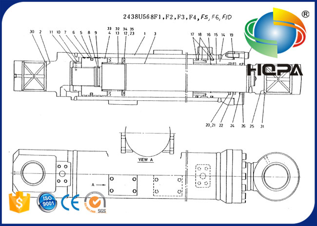 2438U568R110 Piston Seal Repair Kit for Kobelco K909-A K909A Excavator