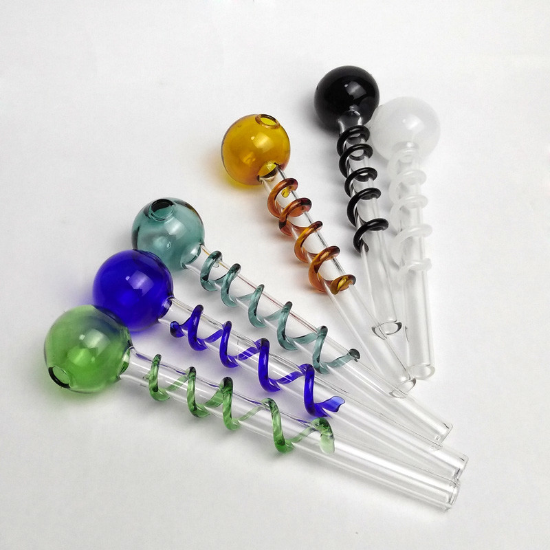 Beautiful Colorful Glass Smoking Pipe Round Shape 5.5 Inch Length