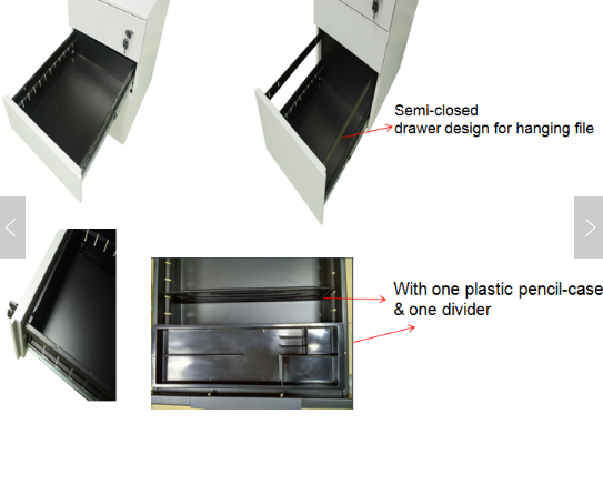 3 Drawer Mobile Pedestal File Cabinet
