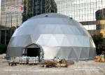 20m Diameter Geodesic Dome Tents With Silver Grey Cover And Glass Door