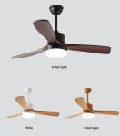 110V 220VDC 35W Metal And Wood Ceiling Fan Light For Living Room