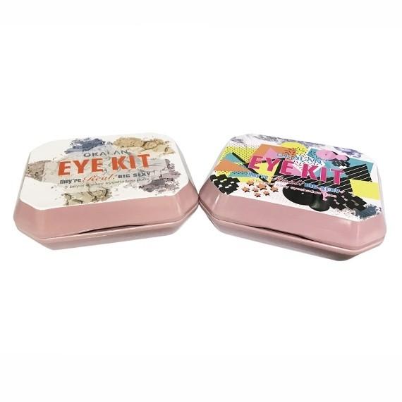 Buy cheap Small Travel Kit Cosmetic Tins Metal Box Eyeshadow Tins With Mirror And Pans from wholesalers