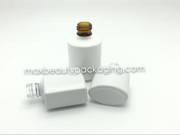 high quality thick and strong powder coating gel bottle 15ml amber matte white