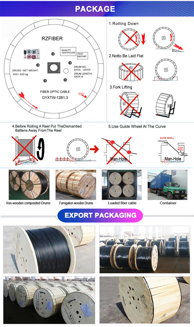 800m Span Aerial Fiber Optic Cable Self Supporting And Amored Sheath Single mode for the Indoor shaft/building wiring