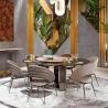 Buy cheap Turntable Luxury Modern Dining Table Stainless Steel Glass Surface from wholesalers