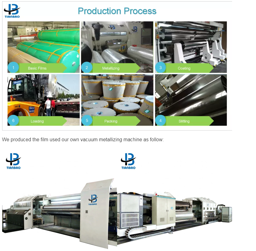 Professional Metallized Heat Sealable BOPP Film for Packaging and Laminating