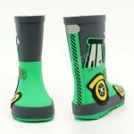 Non Slip Boys Green Rain Boots , 3D Printed Children'S Rubber Boots