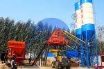 HZS50 Stationary Concrete Batching Plant With 3.8m Discharging Height And 12