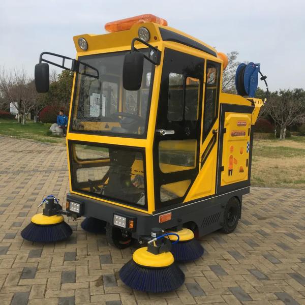 Buy cheap Large Trash Rash Bin Capacity 60L-150L Of Road Sweeper Battery Street Cleaning Machine from wholesalers