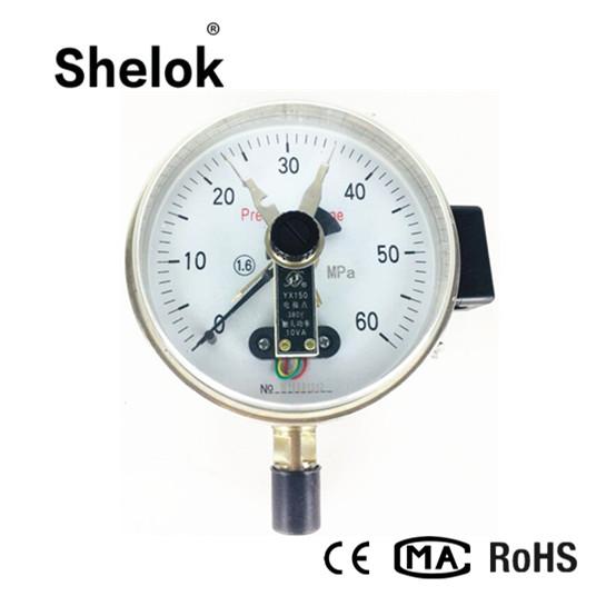 Buy cheap Magnetic snap-action yxc-100 industrial bottom mounting types electric contact pressure gauge from wholesalers
