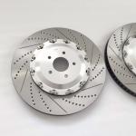 Sliver Anodized Cast Iron Brake Disc 410*36mm Drilled Slotted Rotor Floating