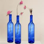 750ml Glass Bottles for Vodka Champagne Juice Beverages Decorations Cobalt Blue