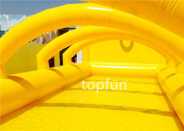 Buy cheap 0.9mm thickness PVC tarpaulin Inflatable water pool with arch roof above from wholesalers