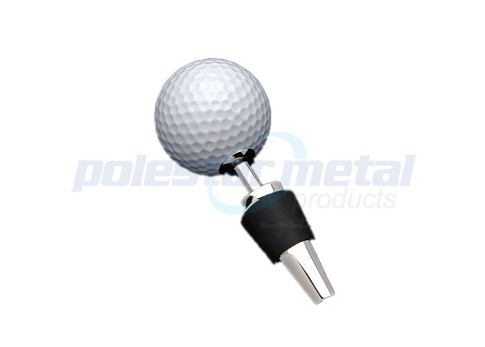 4-1/4" Custom Metal Hardware , Polished Chrome Zinc Alloy Diamond Wine Stopper
