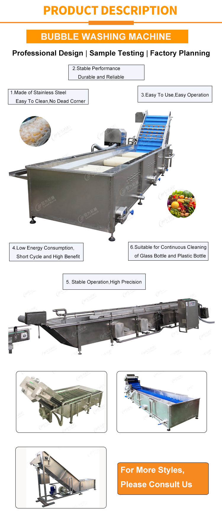 Multiple Temperature Control Carrot Washer Washing Machine Radish Cleaning Machine