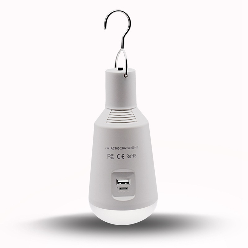 LED Solar Light Solar Bulb with Remote Control Lamp Indoor Waterproof Panel Emergency Plastic Bulb Hook Tent Lantern Outdoor