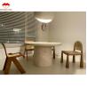 Buy cheap Polished Beige Round Travertine Dining Table Modern Stone Furniture for Living Room from wholesalers