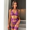 Buy cheap Solid Pink Lace Mesh Bra Panty Black Colour Transparent 50kg 60kg L Size from wholesalers