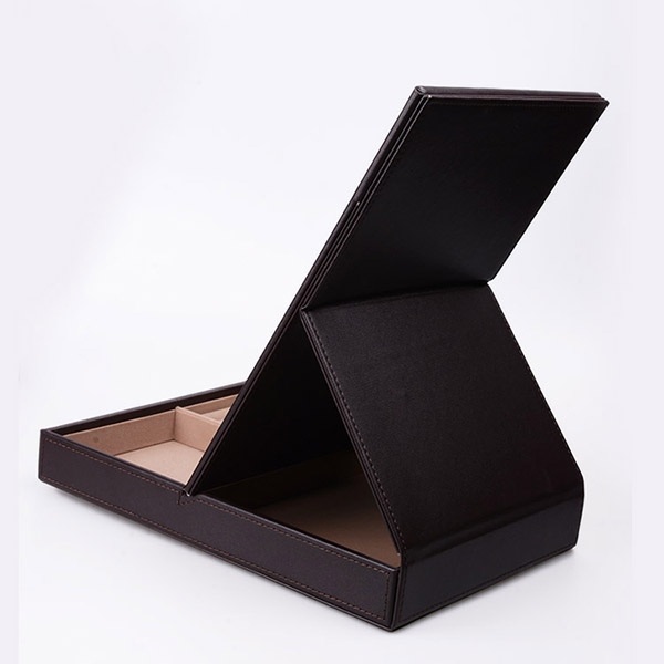 Handmade Luxury Jewelry Display Box With Mirror Inside Custom Logo / Size