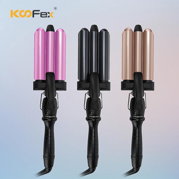 Household Multipurpose 3 Barrel Curling Iron , Anti Frizz Triple Barrel Hair
