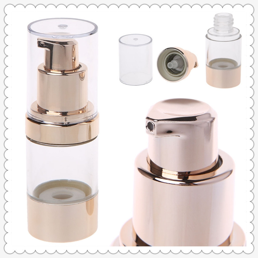 Portable Airless Cosmetic Bottles Travel Gold Skin Care Pump Bottle