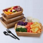 Recyclable Takeaway Disposable Kraft Paper Food Packaging Paper Custom salad Box