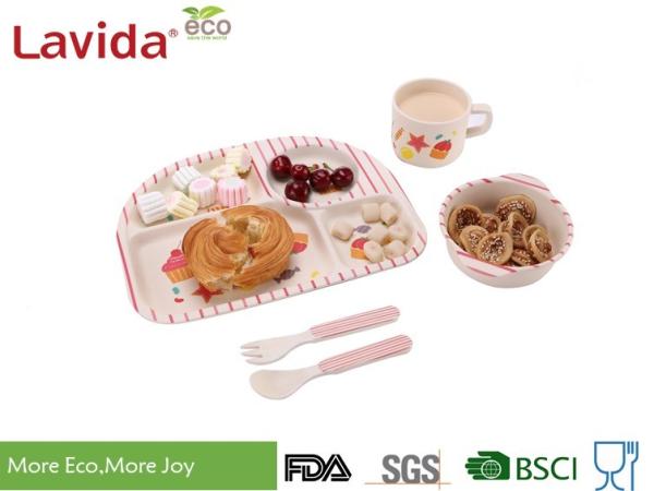 Buy cheap Tasteless Food Safe Bamboo Baby Dinner Set Big Size With Delicate Appearance from wholesalers