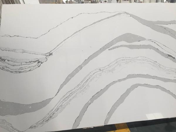 Shock Resistant Calacatta Classic Quartz / Prefab Caesarstone Calacatta Nuvo