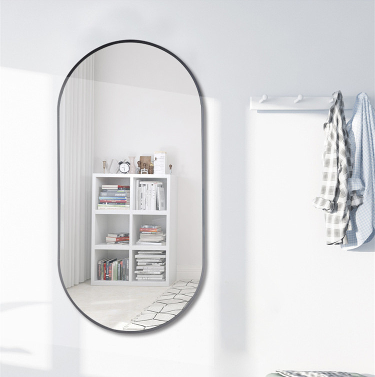 Anodizing Brushed Aluminium Oval Picture Mirror Frames For Dining Room Bedroom