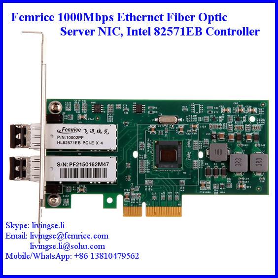 Buy cheap 1000Mbps Ethernet Dual Port Server Network Card, SFP*2 Slot, PCI Express x4, LC Fiber from wholesalers