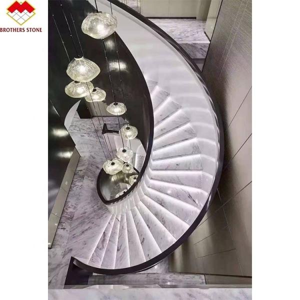 Buy cheap Natural White Marble Staircase Stone Marble Non Slip Steps For Stairs And Risers from wholesalers