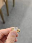 Round Cut 2ct DE Color VVS Clarity Lab CVD Diamond With 18K Yellow Gold