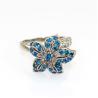 Buy cheap Women Jewelry Flower Design Sterling Silver Pave Blue Cubic Zirconia Ring (S-RJ344) from wholesalers