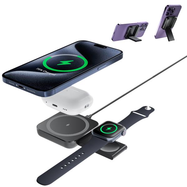 Buy cheap 2 In 1 Magnetic Wireless Charging Station Foldable Business Magnetic Wireless Charger from wholesalers
