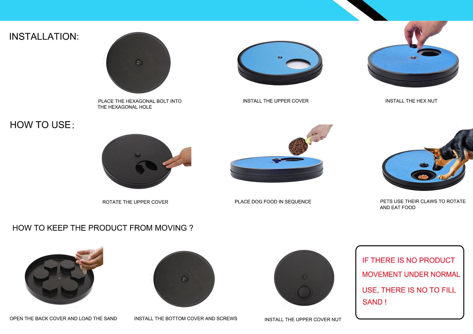 Pet Slow Food Toy with Sandpaper Scraper and Treat Dispenser Orders Accepted