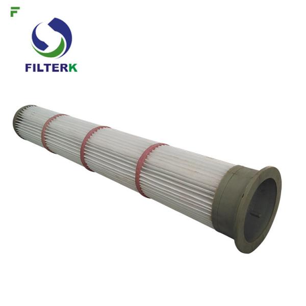 Buy cheap Rubber Cap Pleated Filter Bags High Efficiency 153 * 2000mm Diameter For Cement from wholesalers