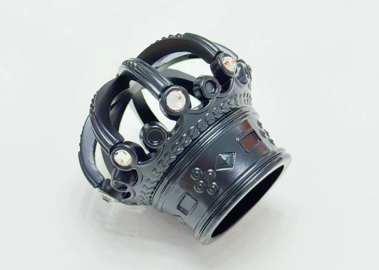 Exquisite Diamond Black Zamak Perfume Bottle Caps Lids For Eco-Friendly Packing