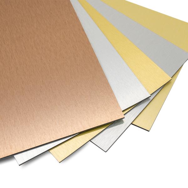 Buy cheap Silver Gold Brushed Aluminum Composite Panel Ultraviolet Resistance from wholesalers