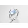 Buy cheap Blue Gemstone Sterling Silver Rings For Women Lightweight 2.5g Blue Stone Jewelry from wholesalers