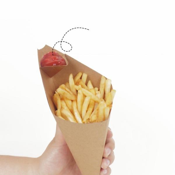 Buy cheap Food French Fries Chicken Packaging Disposable Kraft Paper Box for Benefit of Buyers from wholesalers