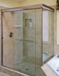 Hotel Shower Doors Frameless Glass , Bathroom Doors Glass Bright