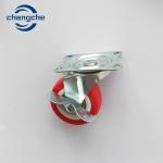 PVC red plate metal stem 2.5inch light duty swivel caster with brake for