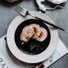 Buy cheap Brushed Black And White Straw Hat Porcelain Plates Western Food from wholesalers