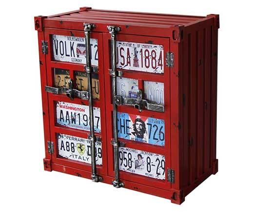Buy cheap 2 Door Loft American Industrial Shipping Antique Red Side Cabinet With Painting from wholesalers