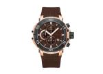 Rose Gold Stainless Steel Chronograph Watch Men High Strenght Silicone Strap