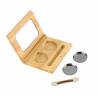 Buy cheap 10g Empty Cosmetic packaging Bamboo Makeup Eye Shadow Double Cavity With Brush from wholesalers
