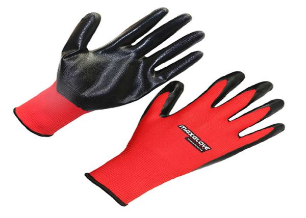 Buy cheap Custom Logo Accept Red liner and black nitrile coated gloves private label boxing from wholesalers
