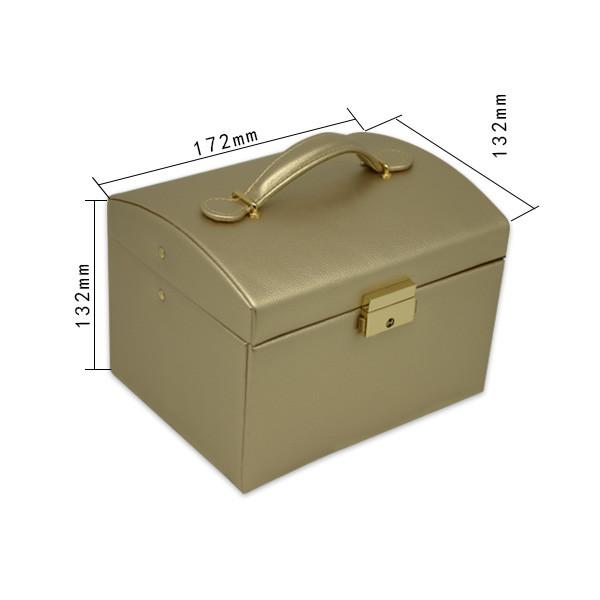 Buy cheap 2 Layers Rectangle Mirror Leather Jewelry Box For gift from wholesalers