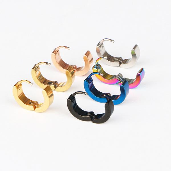 Buy cheap Hot Sale stainless steel earrings women black hoop earrings for girl or boy wholesale from wholesalers