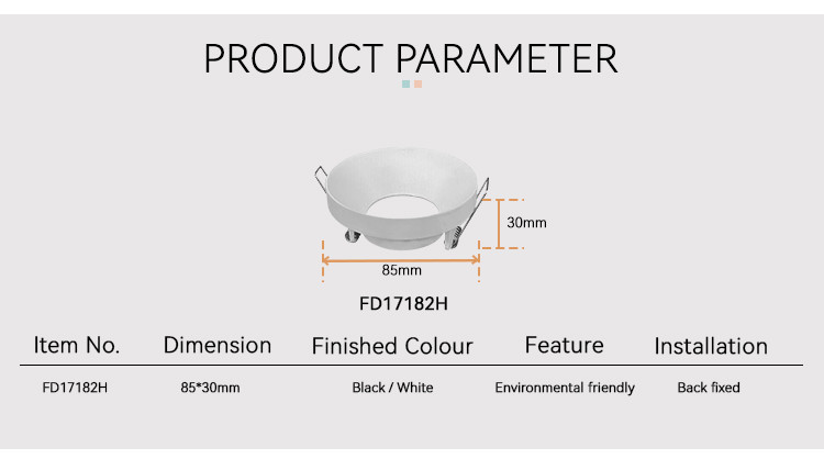 Fixed Downlight Frame Anti Glare IP20 Mr16 Recessed Lighting Housing